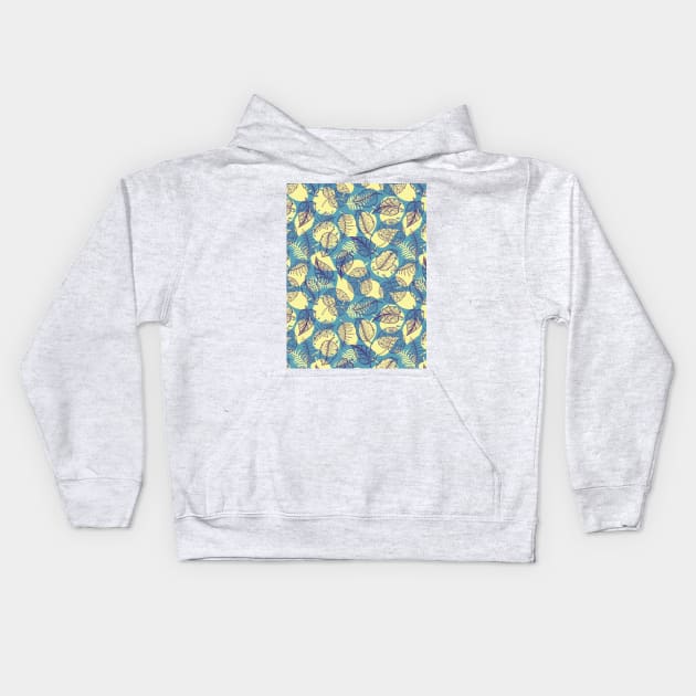 Leaf Line Art Kids Hoodie by zarya_kiqo